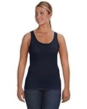 Anvil Ladies Ringspun Tank, NAVY, Large