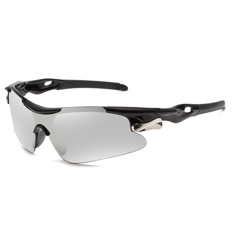 Cycling Glasses, Unisex Sports Sunglasses, Outdoor Cycling Baseball Running Fishing Golf Glasses (silver)