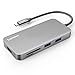 Lenovo USB C Hub, Type C Adapter with USB C Charging Port, 7 in 1 USB-C to HDMI Output, USB 3.0, SD & MicroSD Card Reader, Portable for MacBook Pro, Chromebook and More Type-C Devices