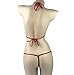 SS Queen Women Sexy Pearl Halter Lingerie Set G-String Thong Bikini (red)
