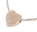 Floating Heart Rose Gold Cremation Urn Pendant Necklace Pendant & Fill Kit 316L Grade Stainless Steel (Rose Gold)