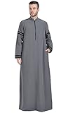 Zipper front Grey Dishdasha