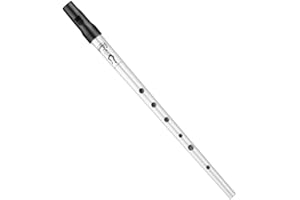 MOONANGEL Black/Silver Metal Ireland Flute Clarke Tinwhistle Irish Whistle Flute in C/D Key (Silver Key C)