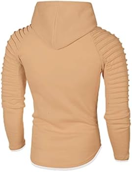 solid pleated hoodie