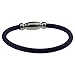 Blue Titanium Silicone Sport Athletic Power Bracelet Magnetic Clasp Baseball Golf Large Size