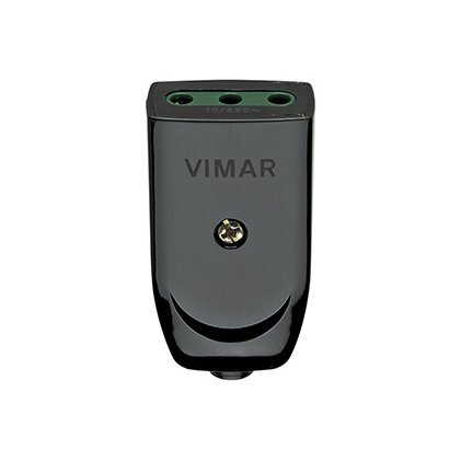 VIMAR RI.00221N Mobile Socket Small SICURY 2P+T 10 A 250 V, Italian Standard Type P11, Output Axial Cable, Black