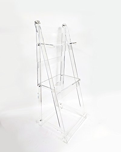 Clear Acrylic Ladder Shelf - Elegant Lucite Bookcase and Display Stand for Livingroom, Office or Bedroom - by Designstyles