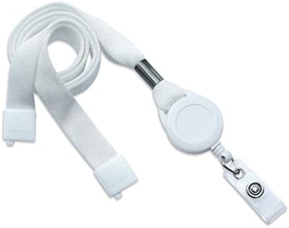 Breakaway White Lanyard and Retractable Badge Reel Combination by Alliance ID