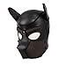 Raycity Leather Full Face Mask Dog Puppy Hood Removable Mouth Costume Party Cosplay Unisex (Black&Brown)
