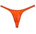 Jaxu Men's Elastic Thong Spandex T-Back Underwear Orange XL