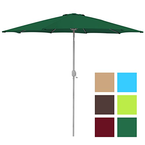 Best Choice Products 9ft Outdoor Aluminum Polyester Market Patio Umbrella w/Crank Tilt Adjustment - Green
