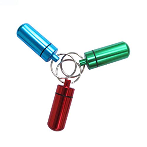 ink2055 EDC Medicine Box,Mini Waterproof Case EDC Outdoor Emergency Medicine Drug Box Tank with Keychain Purple - Thumbnail 4