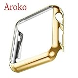 Apple Watch Case,Aroko Super Thin PC Plated Plating Protective Bumper Case for Apple Watch 38MM (PC Case Gold 38mm)