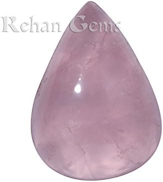 Rehan Gems 24.5 Carat Rose Quarz Fine Pear Shape Cabochon ,Semipreciouse Gems Stone, Making Jewellery Pendent,Size 18X24mm