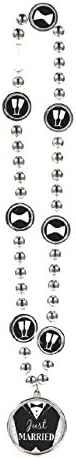 Amscan Avant Garde Groom Bead Necklace Wedding Party Favors,, Black