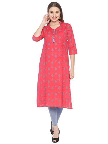 Dear Mom Women's Cotton Nursing/Feeding/Maternity/Easy Feeding Kurta/Kurti with Hidden Zippers for Breastfeeding Mothers