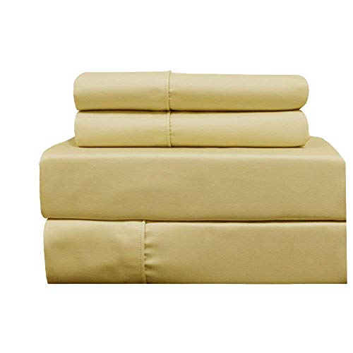 Standard Gold Cotton Blend Wrinkle Free Pillowcases 650 Thread