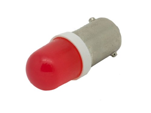 120V AC/DC Red LED Miniature Bayonet BA9s 9mm Base Replacement Bulb for Indicator Pilot Light (Pack of 2)