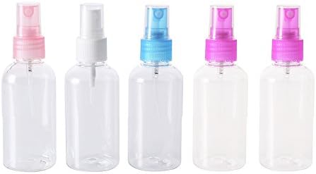 HOBOYER Plastic Spray Bottles 30ML,5Pcs Portable Refillable Fine Mist Perfume Spray Bottle Transparent Empty Cosmetic Spray Bottles for Travel[Random Colors]