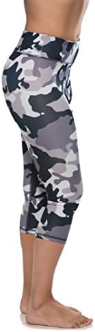 Women's Printed Camouflage Pattern Regular and Plus Size Capri Leggings Pants (X-Large)