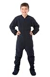 Big Feet Pjs Big Boys Junior Navy Fleece Kids Footed Pajamas Onesie Sleeper