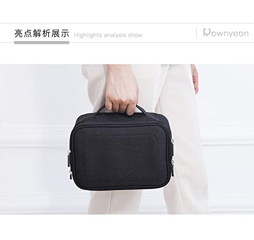 Rownyeon 3 Layers Waterproof Makeup Bag Cosmetic Bags Travel Organizer Mini Train Case with Adjustable Dividers for Cosmetics Makeup Brushes Toiletry Jewelry Digital Accessories 7 Rownyeon 3 Layers Waterproof Makeup Bag Cosmetic Bags Travel Organizer Mini Train Case with Adjustable Dividers for Cosmetics Makeup Brushes Toiletry Jewelry Digital Accessories