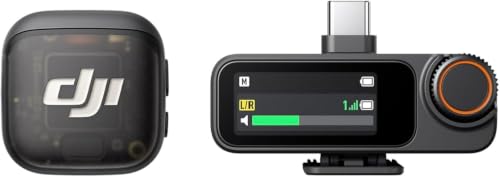 Mic 3 (1 TX + 1 RX), micrófono lavalier inalámbrico para iPhone/cámara/Android, Ultraligero, Tiempo de Funcionamiento extendido y Carga rápida, transmisión hasta 400 m
