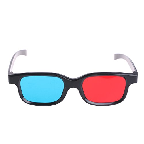 FLYCHENGi Universal 0.2mm 3D Glasses Cyan Anaglyph Black Frame Red Blue 3D Glasses for 3D Cinema Movie Game DVD