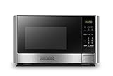 BLACK+DECKER EM925AB9 Digital Microwave Oven with Turntable Push-Button Door,Child Safety Lock,900W,0.9 cu.ft,Stainless Steel,