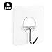 Fealkira Adhesive Wall Hooks 13.2lb(Max) Utility Stainless Steel hook for Towel Bathrobe Coats,Bathroom Kitchen Waterproof and Oilproof Nail Free Transparent Heavy Duty Wall hook & Ceiling Hanger(6pcs