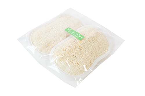 2 Exfoliating Loofah Pads for Bath, Loofah Pads for Spa and Shower, Naturally Anti-aging Most Effective Skin Firming, Cleaning and Skin Rejuvenation, Remove Stubborn Dirt and Stimulate Blood Flow