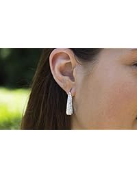 Devin Rose - Pendientes de aro ovalados para mujer con cristales de Swarovski (varios estilos)