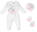 Eda Baby Girl Jeweled Crown Layette 3 Piece Gift Set 0-3M Pink