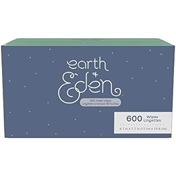 Earth + Eden Ultra Premium 99% Water Wipes (600 Count)