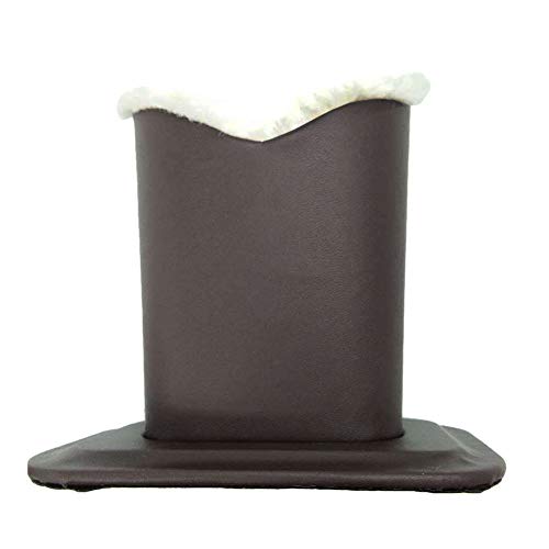 Merssavo Eyeglass Holder, PU Leather Glasses Stand Case, Plush Lined Protective Eyeglasses Case for Desks or Nightstands, Brown