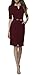 REPHYLLIS Women's Official v Neck Optical Illusion Half Sleeve Business Dress S Burgundy