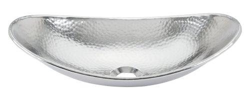 Thompson Traders NS25036-BRN Ocampo Hammered Nickel Canoe Shaped Above Counter Vessel Bathroom Sink 18 1/2 x 12 x 5 1/2 inches