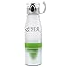 The Real Zeal Infüse Flip-Top BPA Free Water Bottle with Fruit Chamber and Integrated Juicer, White/Green, 24 oz