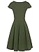 oxiuly Women's V-Neck Cap Sleeve Floral Casual Work Stretch Swing Dress OX233 (XL, Army Green)