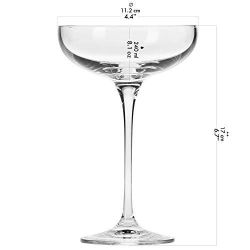 Krosno Sektschalen Sektgläser Champagner-Gläser | Set von 6 | 240 ML | Harmony Kollektion | Perfekt für Zuhause, Restaurants und Partys | Prosecco Glas | Spülmaschinenfest – Bild 2