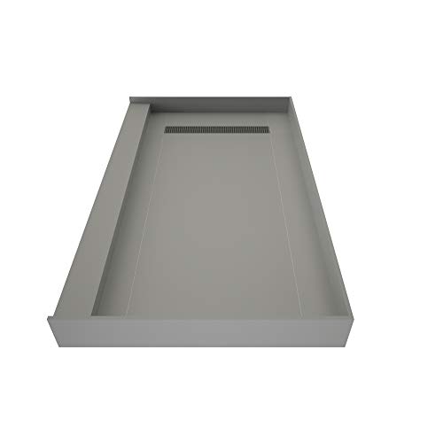 Tile Redi USA T3460L-SCDNBVZ Redi Trench Shower Pan, 60" W x 34" D, Brushed Nickel