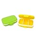 Honbay 2PCS Vitamin Organizer Box Portable Small Pill Case with 3 Removable Compartments for Travel or Daily Use