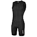 qualidyne Tri Suits for Men Trisuit Triathlon Duathlon Running Swimming Cycling Sleeveless Skinsuit with 2 Pockets and Padded Soft Chamois