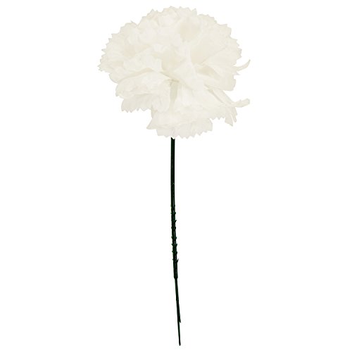 image for 100 Ivory Silk Carnations, Artificial Fake Flower for Bouquets, Weddin