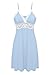 Ekouaer Womens Enchanting Lace Nightshirts Chemises Slip Plus size (Blue, XL)