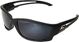 Edge Eyewear TSK21-G15-7 Kazbek Polarized Safety Glasses, Black with G-15 Silver Mirror Lens