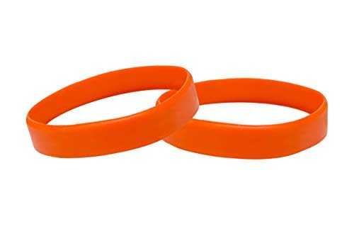 Silicone Wristbands Pack Of 10 Youth Sizes Choice Of Colours (Orange) — image 1