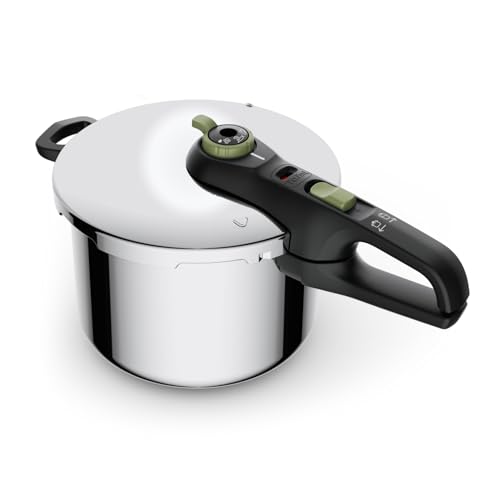 Tefal P2580702 Secure Trendy Schnellkochtopf 6 L mit Korb, 2-Stufen-Garregler: Intensivstufe 117°C, Schonstufe 112°C, Induktions-Kapselboden, für alle