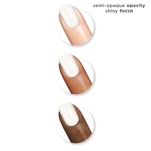 SALLY HANSEN MIRACLE GEL, GET MOD, LONG LASTING, GEL-LIKE FORMULA, NO UV LAMP NEEDED, SEMI OPAQUE, SHINY WHITE NAIL POLISH