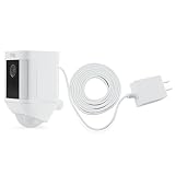 Weatherproof Integrated Charger for Ring Spotlight Cam Battery - Extra Long and Thin 21ft Cable to Continuously Operate Your Home Security Camera - by Wasserstein (White)